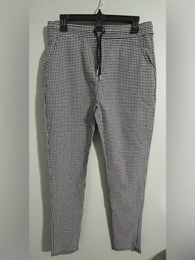 Thrill Black & White Gingham Slim Chinos